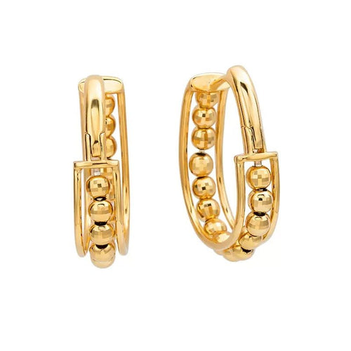 Aurora Beaded Gold Hoops - Samarina Jewelry