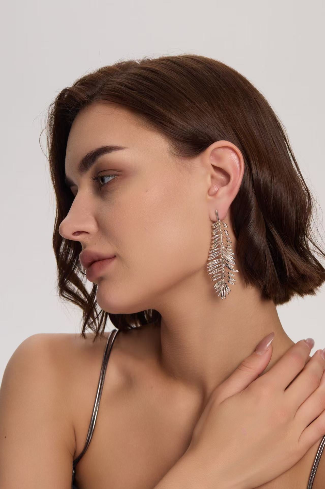 Date Palm Leaf Earrings - Samarina Jewelry