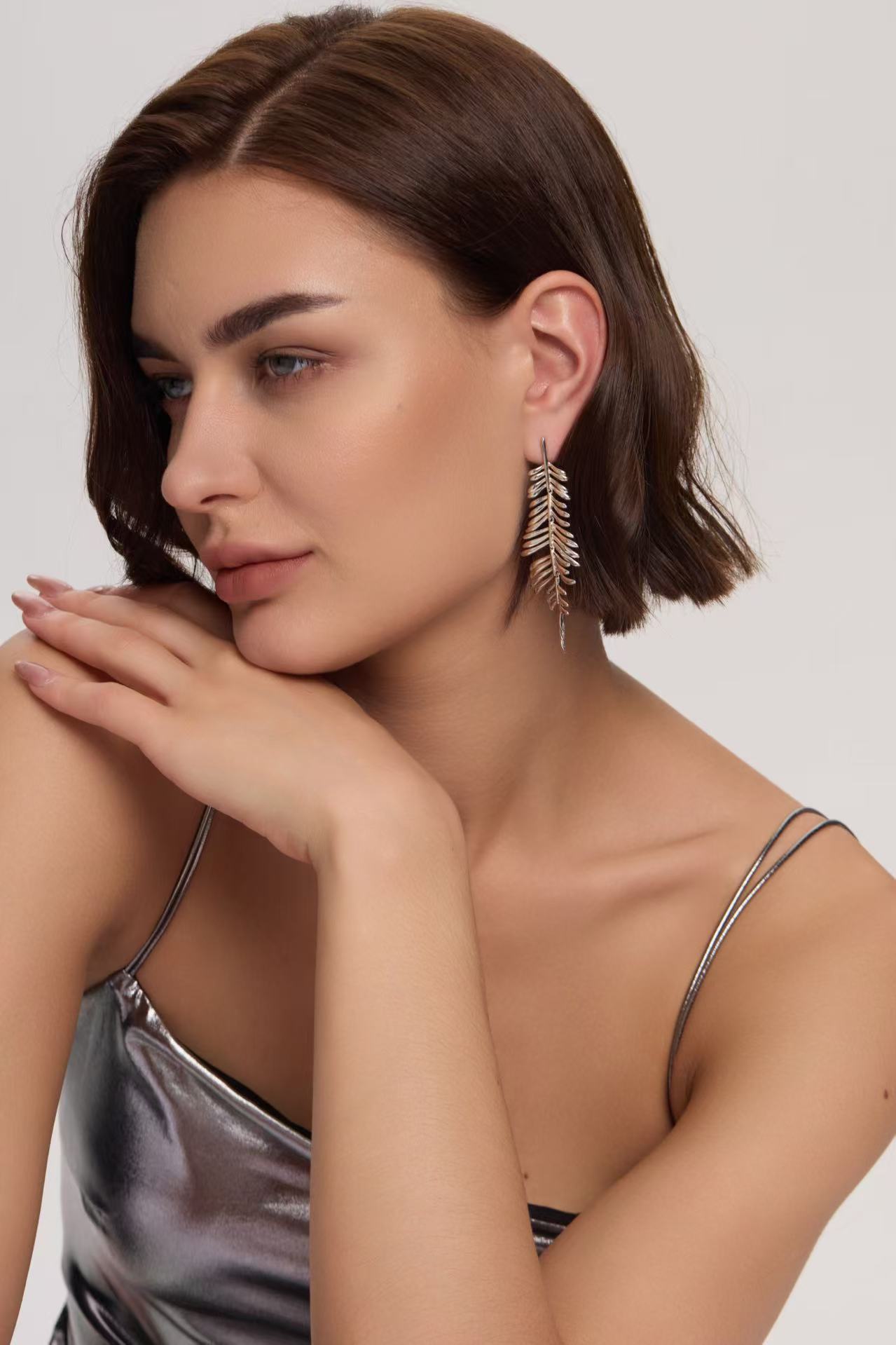 Date Palm Leaf Earrings - Samarina Jewelry
