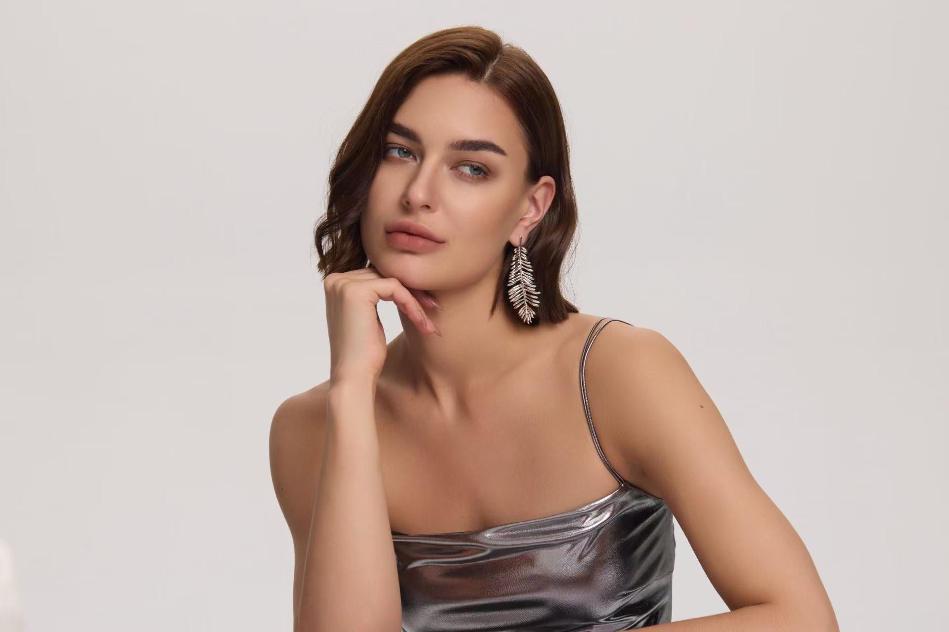 Date Palm Leaf Earrings - Samarina Jewelry