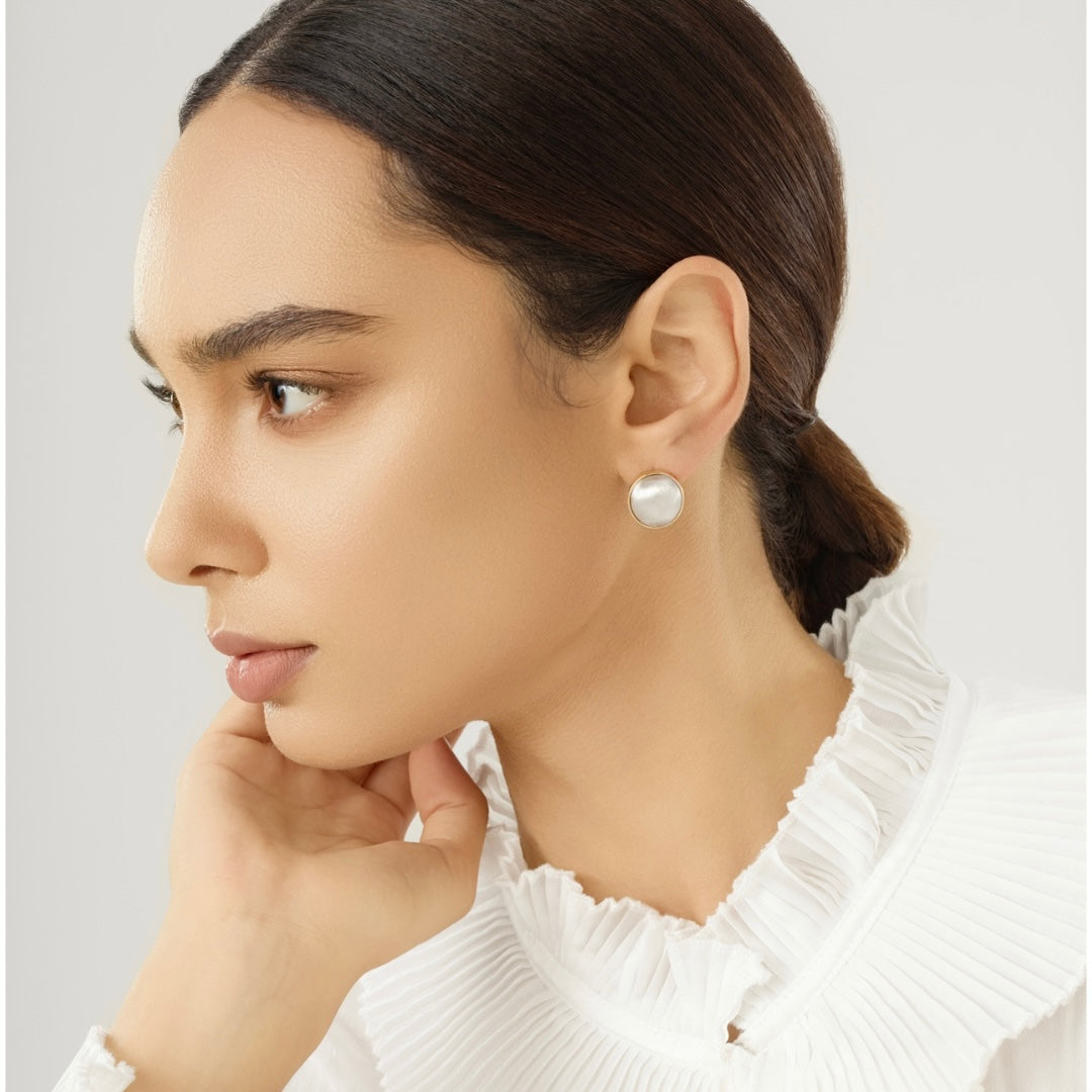 Satin Gleam Silver Studs