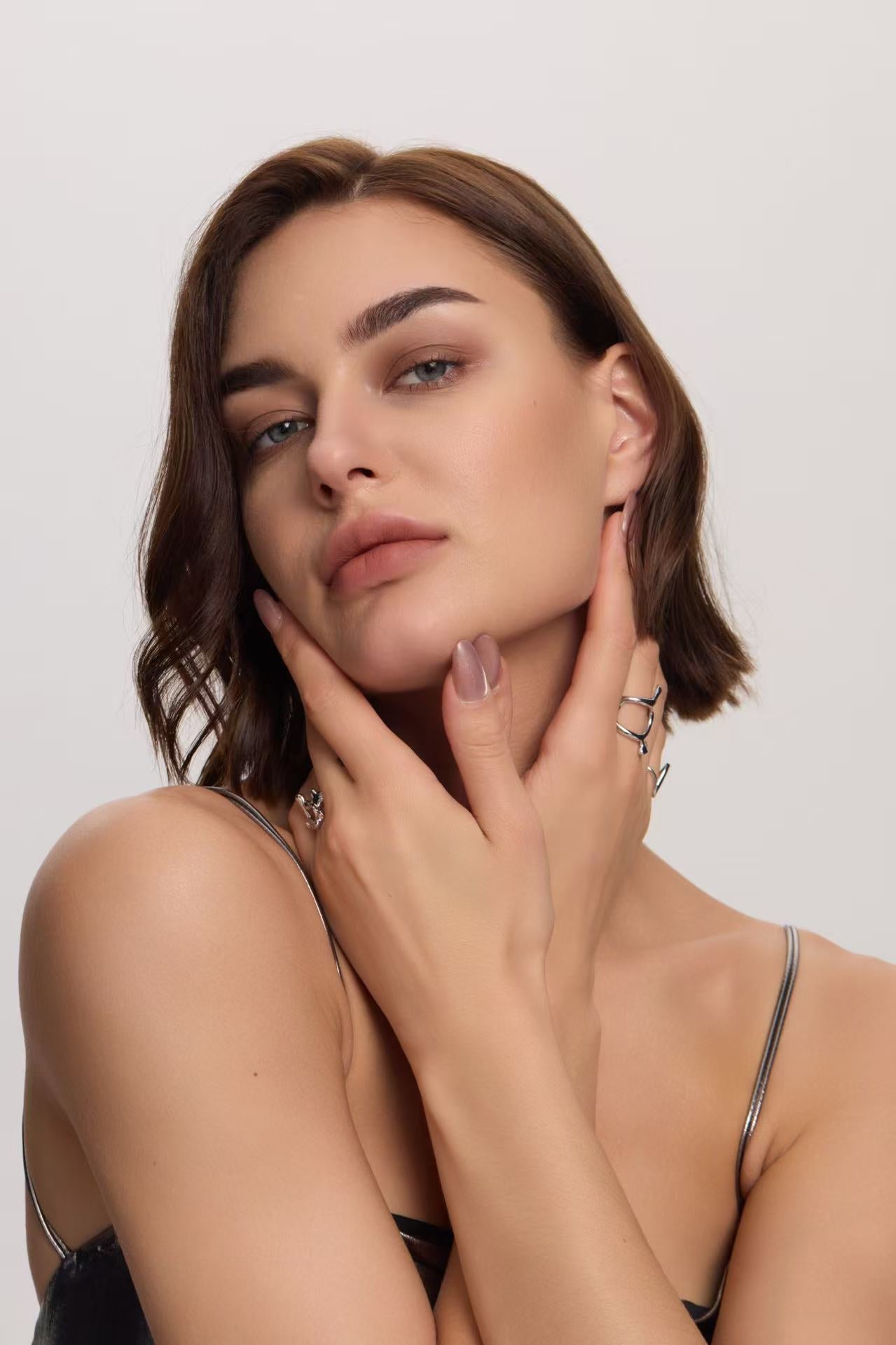 Splashing Water Ring Set (Silver) - Samarina Jewelry